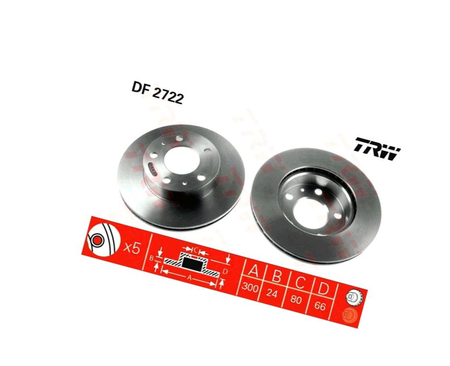 TRW DF2722 TARCZA HAMULCA PRZÓD L/P FIAT DUCATO 06-