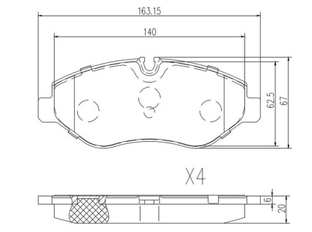 FT29019 KLOCKI HAMULCOWE PRZÓD MERCEDES SPRINTER 06> BEZ CZUJNIKA
