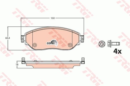 KLOCKI HAMULCOWE PRZÓD TRW RENAULT TRAFIC 14-