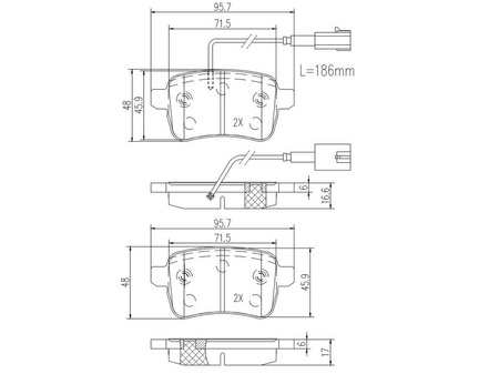 FT29168 KLOCKI HAM ALFA GIULIETTA 10> TYŁ 2-CZUJNIKI