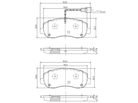 FT29536 KLOCKI HAMULCOWE RENAULT MASTER 10> PRZÓD 1-CZUJNIK