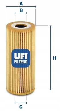 UFI 25.067.00 FILTR OLEJU MERCEDES A-CLASS WKŁAD W168 / W169 A 160 CDI/ B W245 B 180 CDI 05>