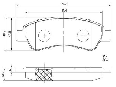 VCBP108 KLOCKI HAMULCOWE TYŁ FIAT DUCATO 06- BEZ CZUJNIKA 12/15/17/20Q BOSCH