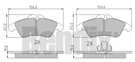 BDX 510270 KLOCKI HAM MERCEDES SPRINTER 95> 901-905 PRZÓD BEZ CZUJNIKA