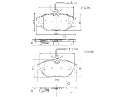 FT29054 KLOCKI HAM FIAT SCUDO / ULYSSE 95> PRZÓD 2-CZUJNIKI TT LUC/GIR 94>