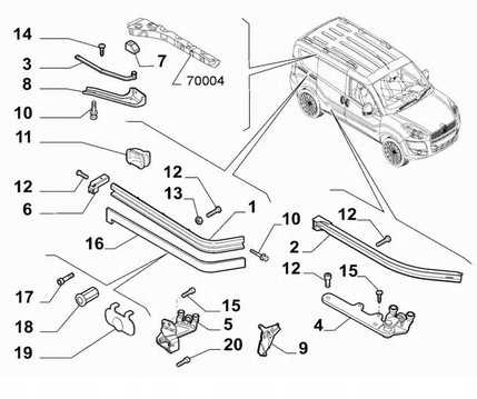 FT95595 PROWADNICA DRZWI LEWY BOK DÓŁ FIAT DOBLO 09- SET