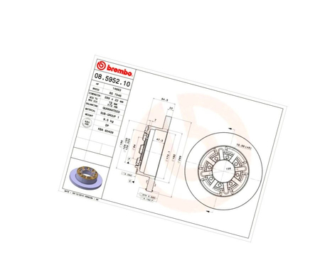 BR 08.5952.10 TARCZA HAMULCA TYŁ L/P IVECO DAILY 06-