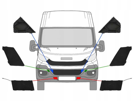 IVECO DAILY 2014- ORYGINALNE ZAŚLEPKI ZDERZAKA PRZEDNIEGO