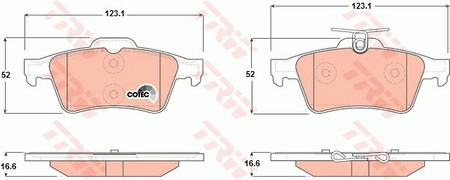 KLOCKI HAMULCOWE TYŁ CITROEN C5 TRW