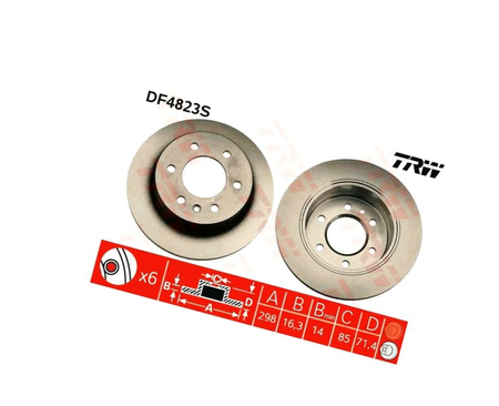 TRW DF4823S TARCZA HAMULCA TYŁ L/P MERCEDES SPRINTER 06- 906