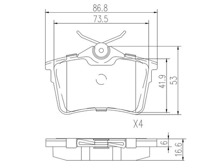 FT29515 KLOCKI HAM CITROEN BERLINGO 08> TYŁ BEZ CZUJNIKA