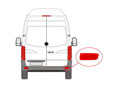 ODBLASK PRAWY TYŁ MERCEDES SPRINTER 06- 906