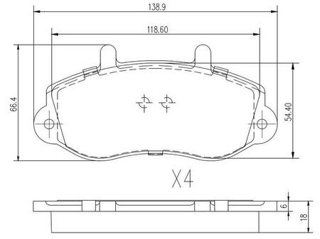 FT29539 KLOCKI HAMULCOWE PRZÓD RENAULT MASTER 98- BEZ CZUJNIKA