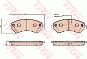 TRW GDB2069 KLOCKI HAMULCOWE PRZÓD FIAT DUCATO 06- 2-CZUJNIKI