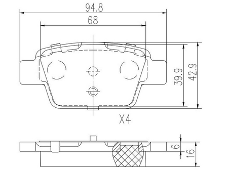 FT29115 KLOCKI HAMULCOWY TYŁ FIAT STILO 01- BEZ CZUJNIKA