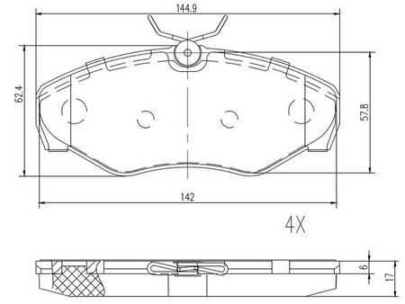 FT29542 KLOCKI HAMULCOWE PRZÓD RENAULT TRAFIC 01- BEZ CZUJNIKA