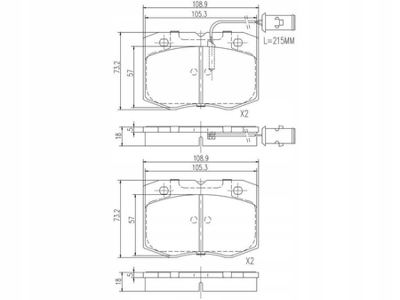 FT29079 KLOCKI HAMULCOWE PRZÓD IVECO DAILY 90> 2-CZUJNIKI