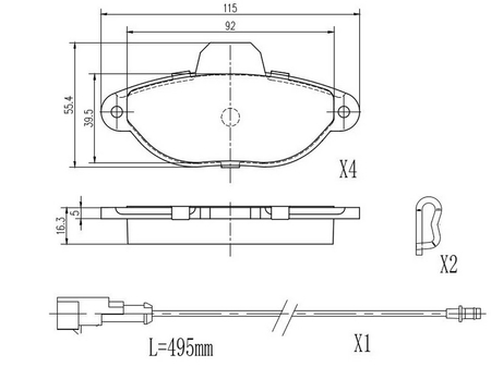 FT29051 KLOCKI PRZÓD FIAT PANDA PUNTO SEICENTO 1-CZUJNIK