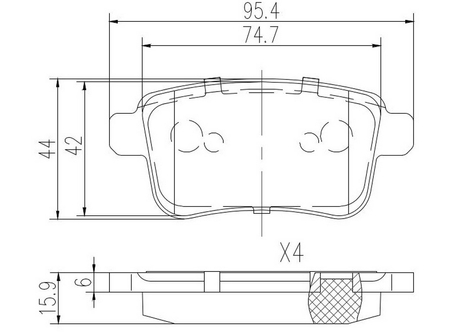 FT29528 KLOCKI HAM RENAULT KANGOO 08> TYŁ BEZ CZUJNIKA