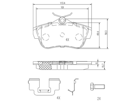 FT29154 KLOCKI HAMULCOWE FIAT SCUDO 07> TYŁ BEZ CZUJNIKA 1.6/2.0 MJTD