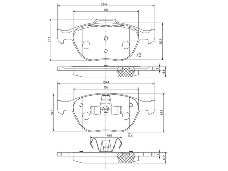 FT29546 KLOCKI HAMULCOWE PRZÓD FORD CONNECT 02- BEZ CZUJNIKA
