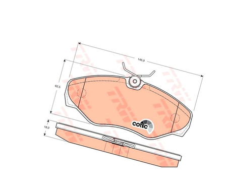 TRW GDB1478 KLOCKI HAMULCOWE PRZÓD RENAULT TRAFIC 01- BEZ CZUJNIKA