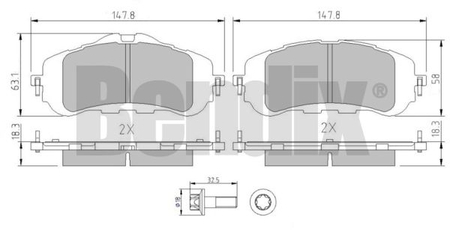 BDX 511173 KLOCKI HAM CITROEN BERLINGO 18> PRZÓD BEZ CZUJNIKA