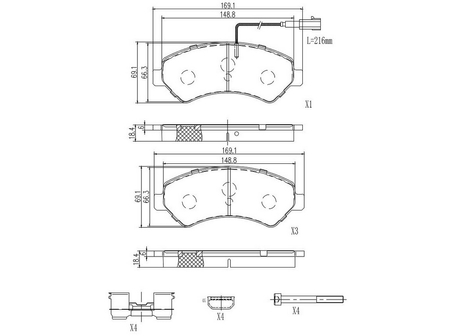 FT29132HD KLOCKI HAMULCOWE PRZÓD FIAT DUCATO 06- 1-CZUJNIK 20Q