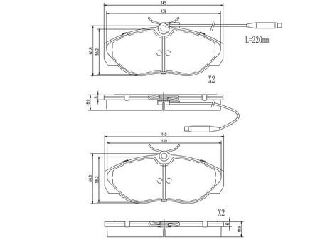FT29007 KLOCKI HAM FIAT DUCATO 94> PRZÓD 2-CZUJNIKI 10/14Q