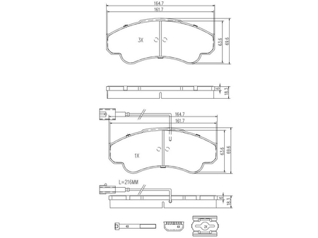 FT29108 KLOCKI HAM FIAT DUCATO 02> PRZÓD 1-CZUJNIK 18Q MAXI