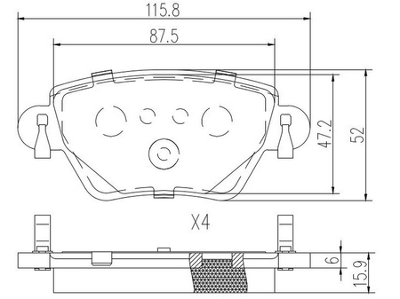 FT29533 KLOCKI HAMULCOWE TYŁ RENAULT KANGOO 98- BEZ CZUJNIKA
