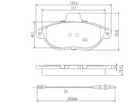 FT29067 KLOCKI HAM FIAT SCUDO / ULYSSE 95> PRZÓD 2-CZUJNIKI TT BENDIX 95>