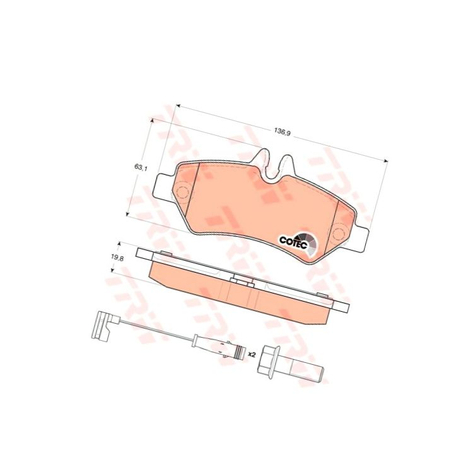 TRW GDB1697 KLOCKI HAMULCOWE TYŁ MERCEDES SPRINTER 06- 906