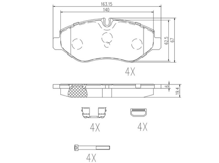 FT29135 KLOCKI HAMULCOWE PRZÓD IVECO DAILY 06- 35C14/C16/C18 BEZ CZUJNIKA