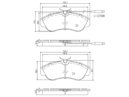FT29012 KLOCKI HAM FIAT DUCATO 94> PRZÓD 2-CZUJNIKI 18Q MAXI