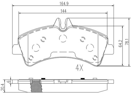 FT29023 KLOCKI HAM MERCEDES SPRINTER 06> 906 TYŁ BEZ CZUJNIKA 906