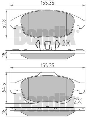 BDX 510565 KLOCKI HAM CITROEN BERLINGO 08> PRZÓD BEZ CZUJNIKA