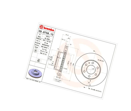 BR 09.9758.10 TARCZA HAMULCA PRZÓD L/P IVECO DAILY 06-