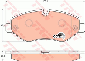 TRW GDB1698 KLOCKI HAMULCOWE PRZÓD MERCEDES SPRINTER 06- 906