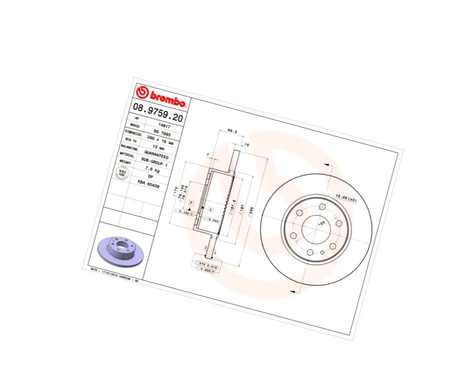 BR 08.9759.20 TARCZA HAMULCA TYŁ L/P IVECO DAILY 06-