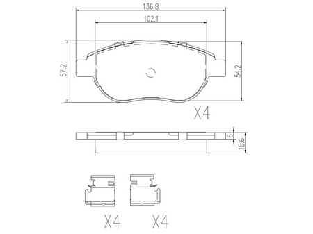 FT29156 KLOCKI HAM CITROEN BERLINGO 08> PRZÓD ESP