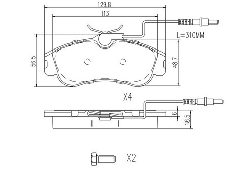 FT29517 KLOCKI HAM CITROEN BERLINGO 96> PRZÓD 4-CZUJNIKI
