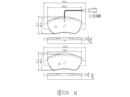 FT29123 KLOCKI HAMULCOWE PRZÓD FIAT FIORINO 07- 1-CZUJNIK