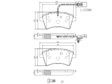 FT29529 KLOCKI HAM RENAULT KANGOO 08> PRZÓD 1-CZUJNIK KOŁA 15"/16"
