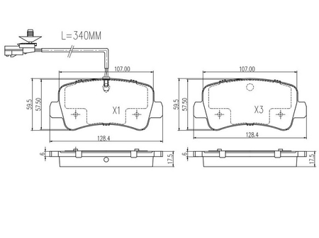 FT29538 KLOCKI HAMULCOWE TYŁ RENAULT MASTER 10- 1-CZUJNIK SINGLE WHEEL