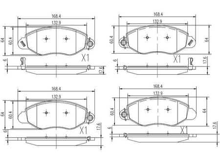 FT29547 KLOCKI HAM FORD TRANSIT 00> PRZÓD BEZ CZUJNIKA