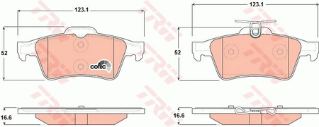 TRW GDB1621 KLOCKI HAMULCOWE TYŁ CITROEN C5 TRW