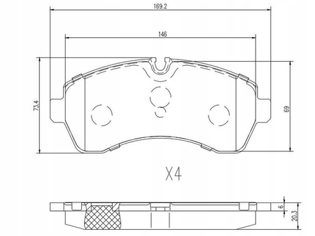 FT29022 KLOCKI HAM MERCEDES SPRINTER 06> 906 PRZÓD BEZ CZUJNIKA 906