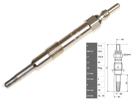 FT82703x4 KOMPLET 4 SZTUKI ŚWIECA ŻAROWA ALFA 147 /156 00- 1.9JTD