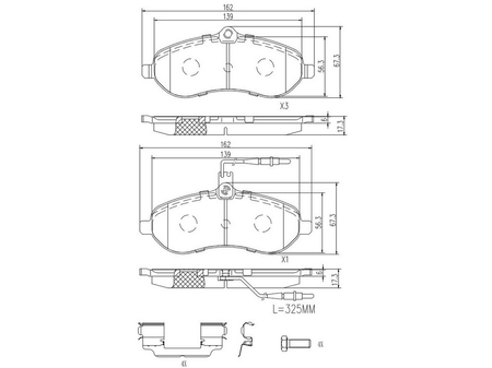 FT29133 KLOCKI HAM FIAT SCUDO 07> PRZÓD 1-CZUJNIK 1.6/2.0 MJTD